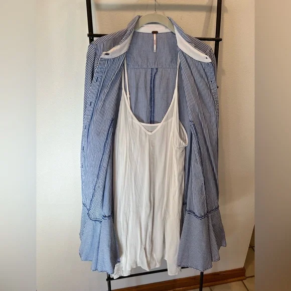 Free People Blue Striped Shirt Dress - Picture 6 of 7